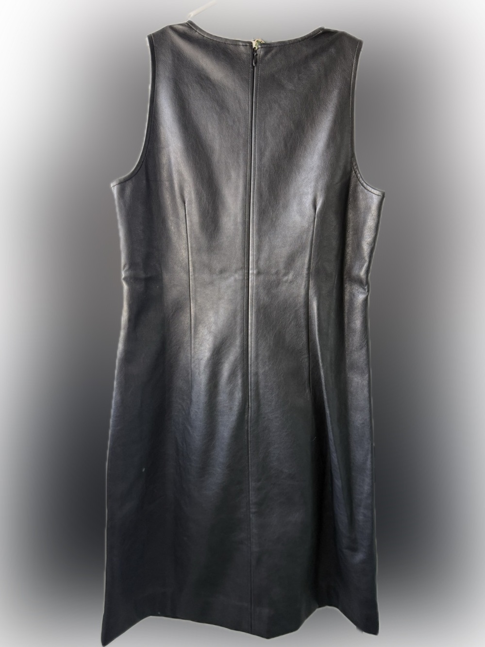 J. Crew Black Leather Sleeveless Shift Jacket